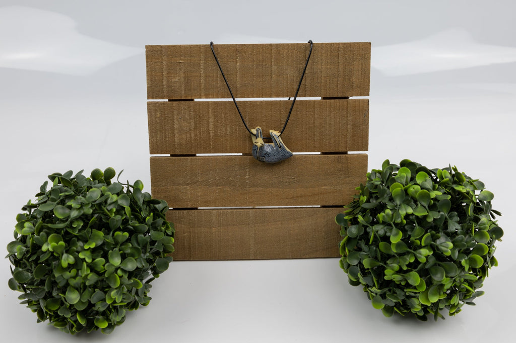 Grey Sloth Tagua Necklace