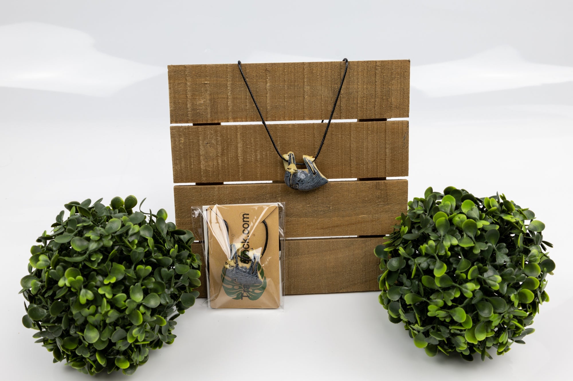 Grey Sloth Tagua Necklace