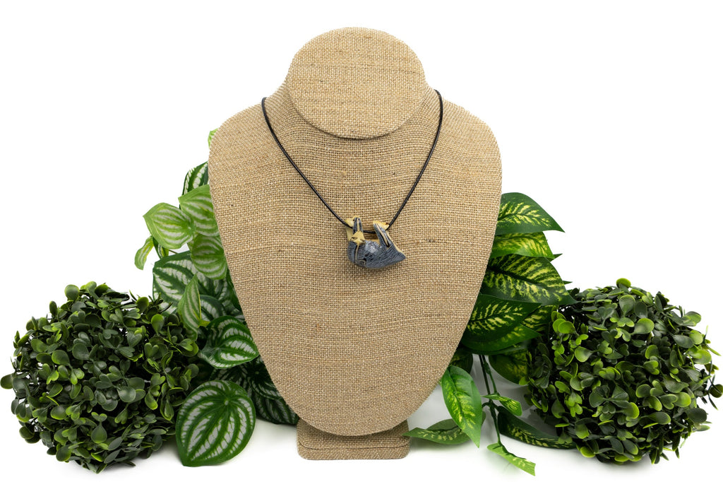 Grey Sloth Tagua Necklace
