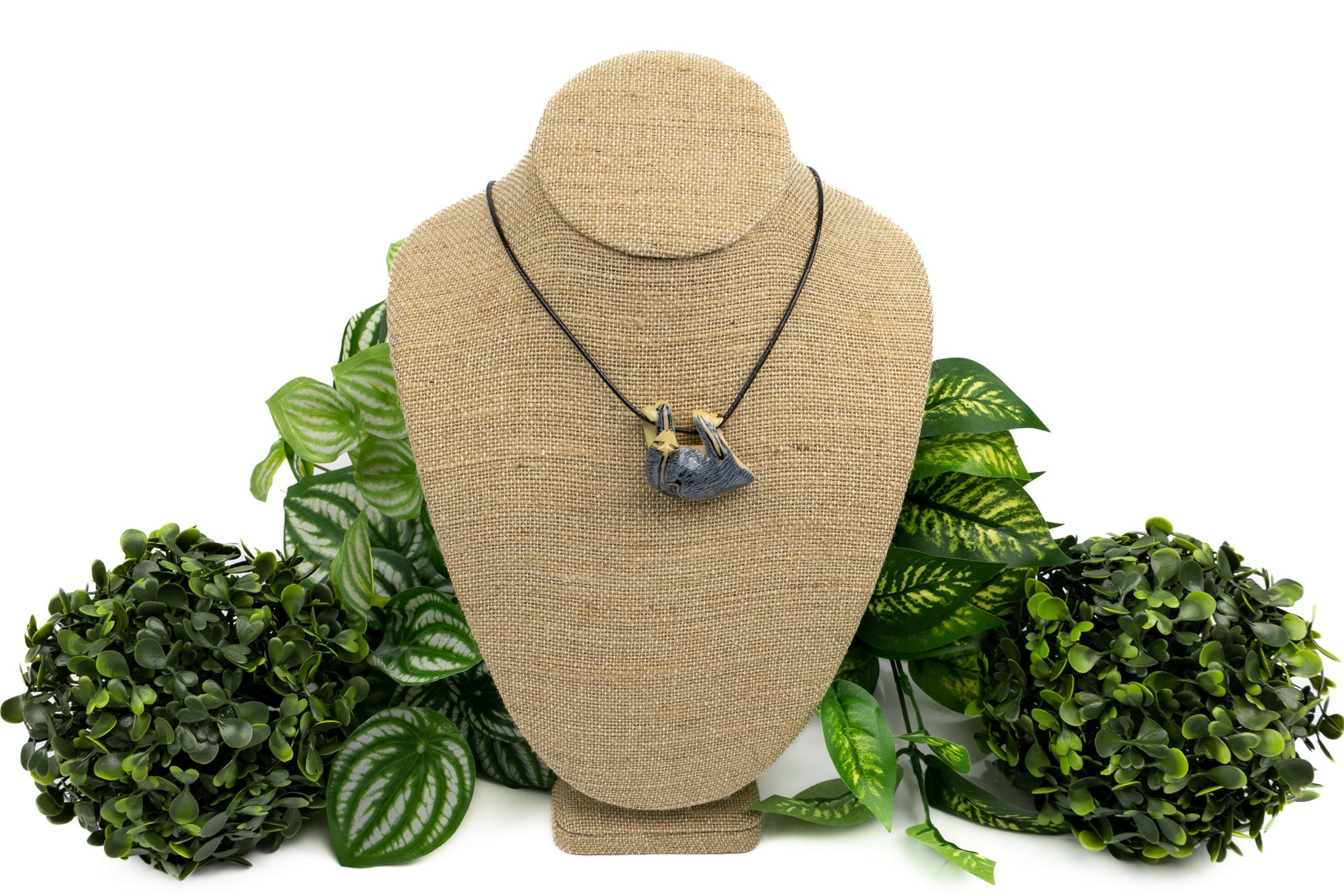 Grey Sloth Tagua Necklace