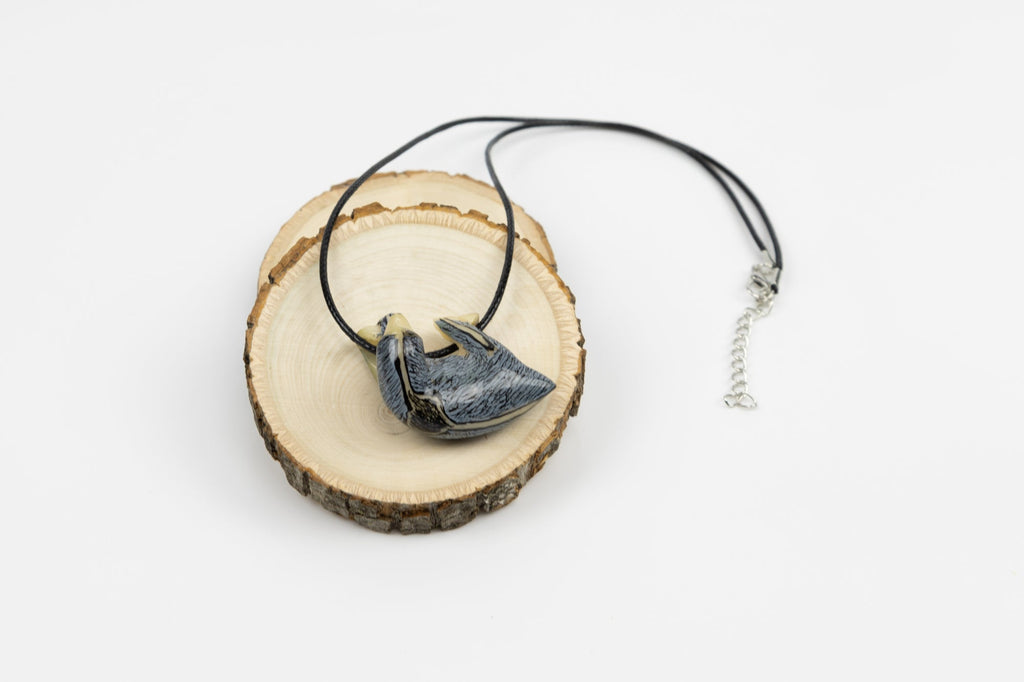 Grey Sloth Tagua Necklace