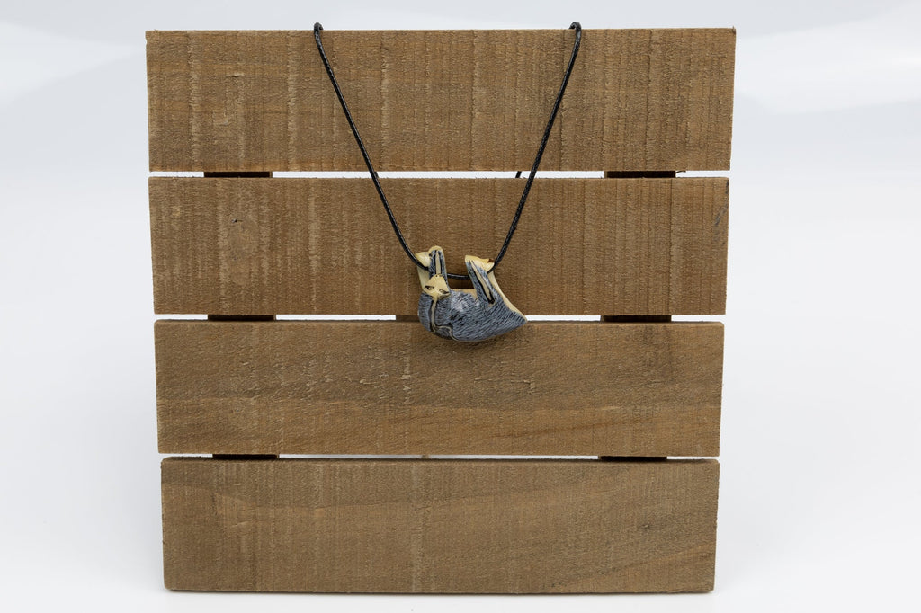 Grey Sloth Tagua Necklace
