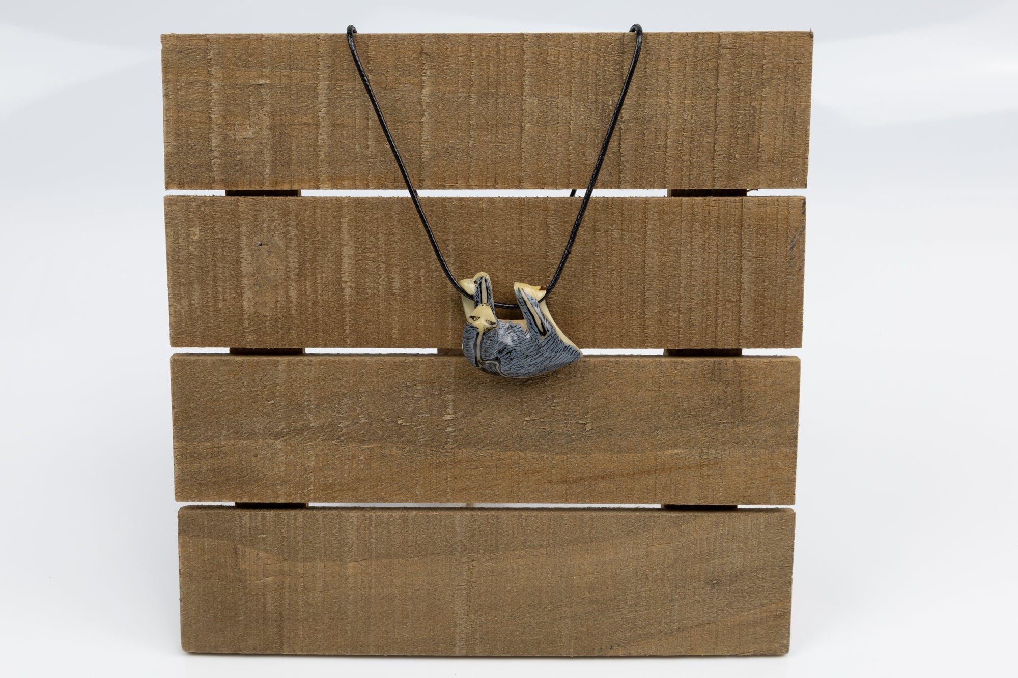 Grey Sloth Tagua Necklace