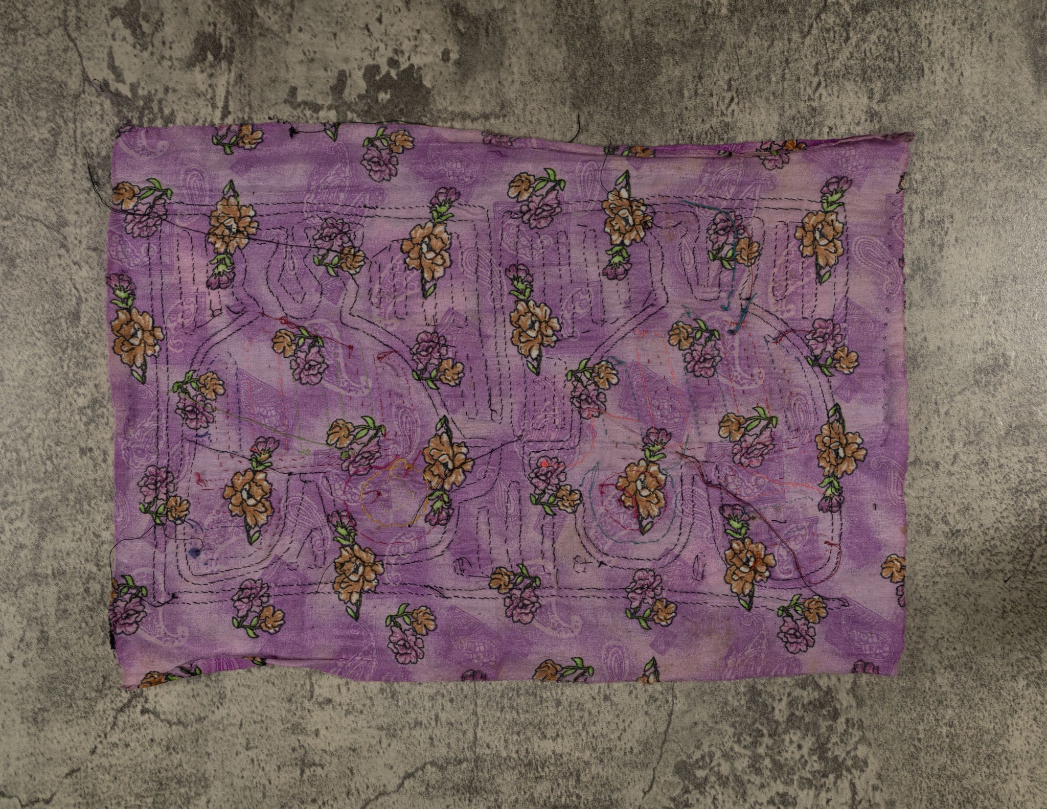 Vintage Black And Purple Bird Mola