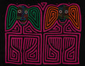 Traditional Pink And Black Twin Sister Mola