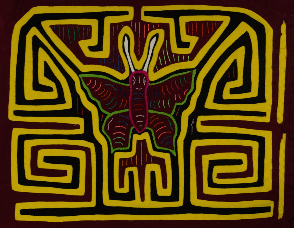 Classic Burgundy And Yellow Butterfly Mola
