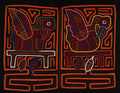 Traditional Orange And Black Swan Mola