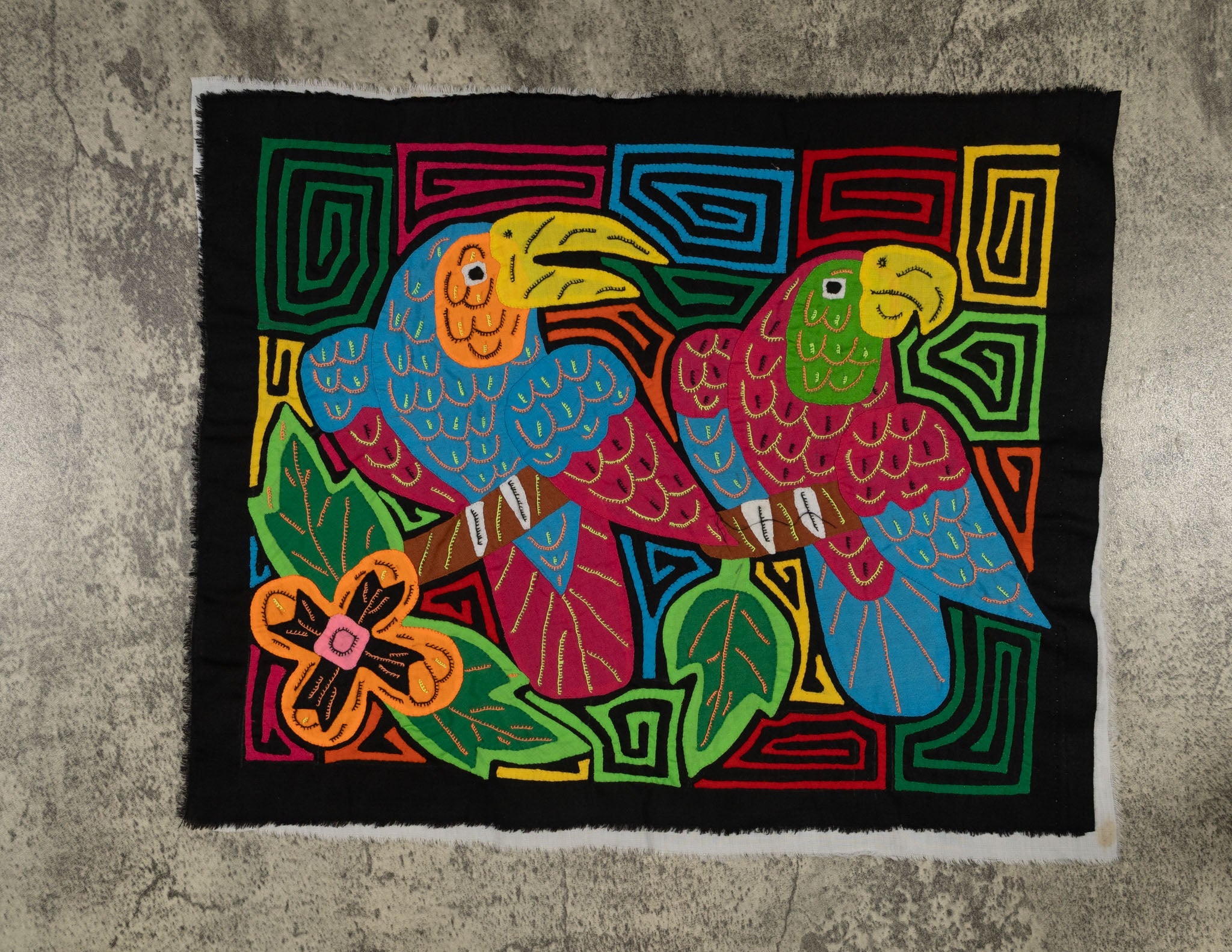 Fantasy Red And Blue Toucan And Parrot Bird Mola