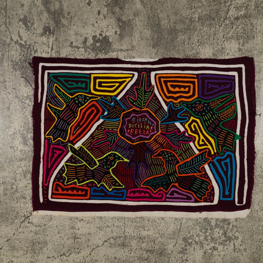 Traditional Multi-Color Bird And Flower Mola