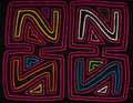 Traditional Rose Pink Yellow And Black Z Mola