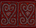 Traditional Burgundy Black And White Fancy Sister Mola