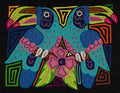 Fantasy Blue And Pink Two Toucan Bird Mola