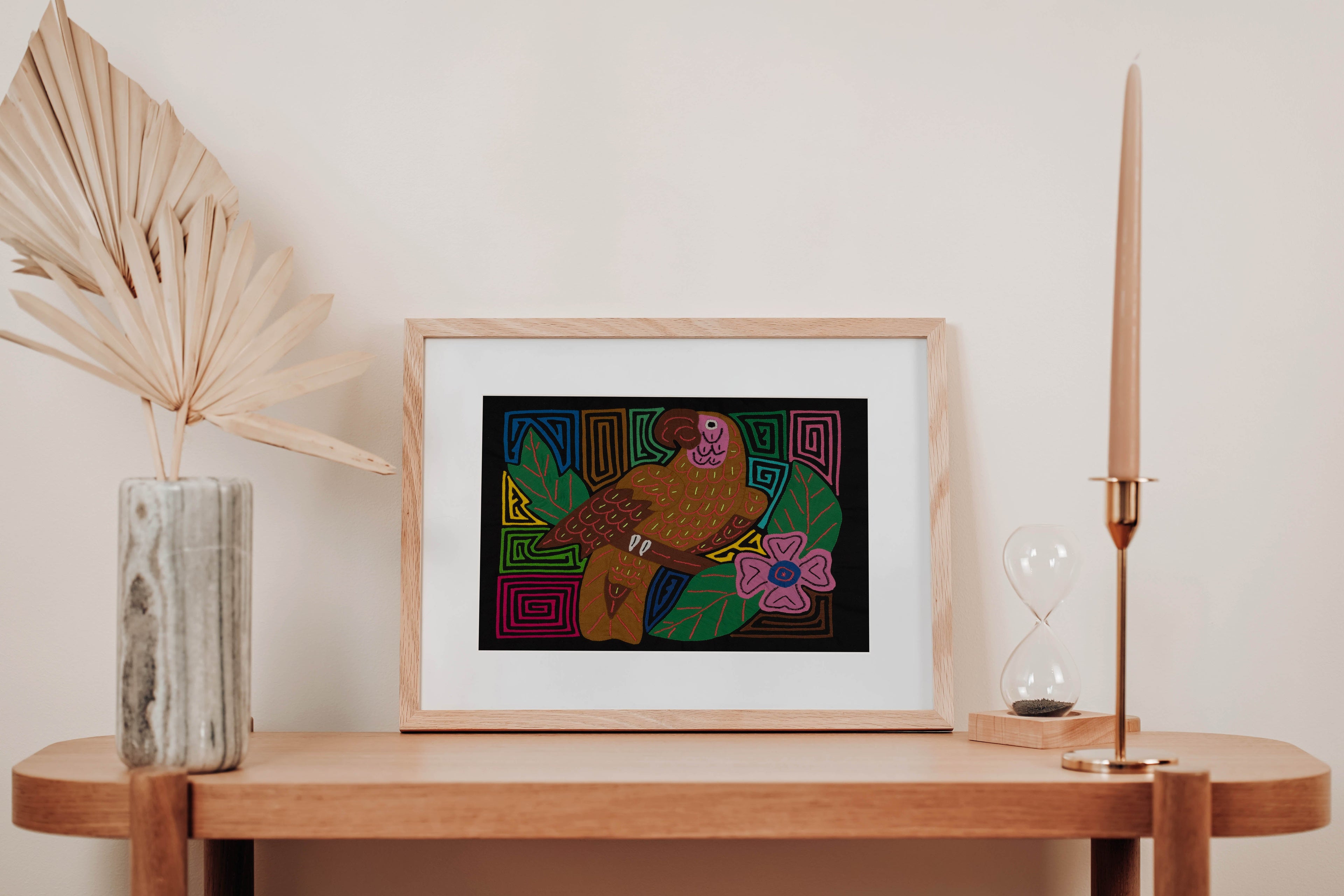 Fantasy Pink And Brown Parrot Bird Mola