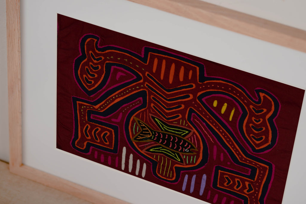 Traditional Red Orange And Black Classic Design Mola