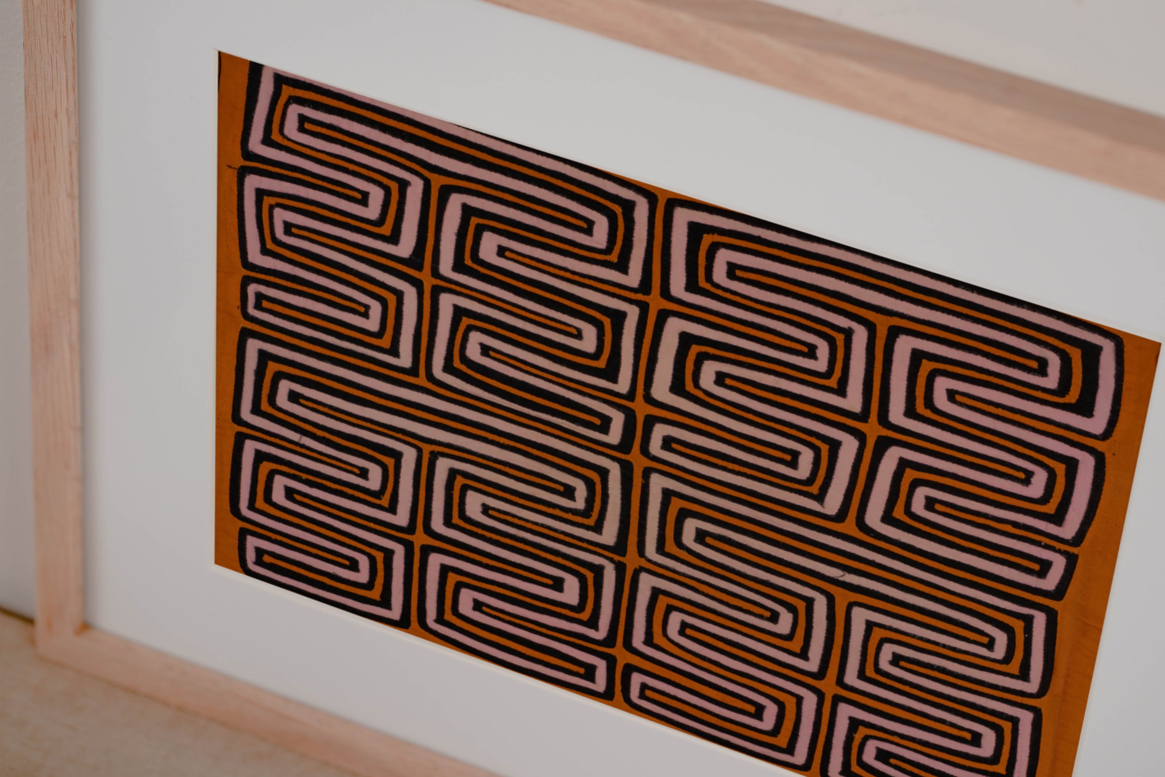 Traditional Orange Black And Cream Classic Design Mola