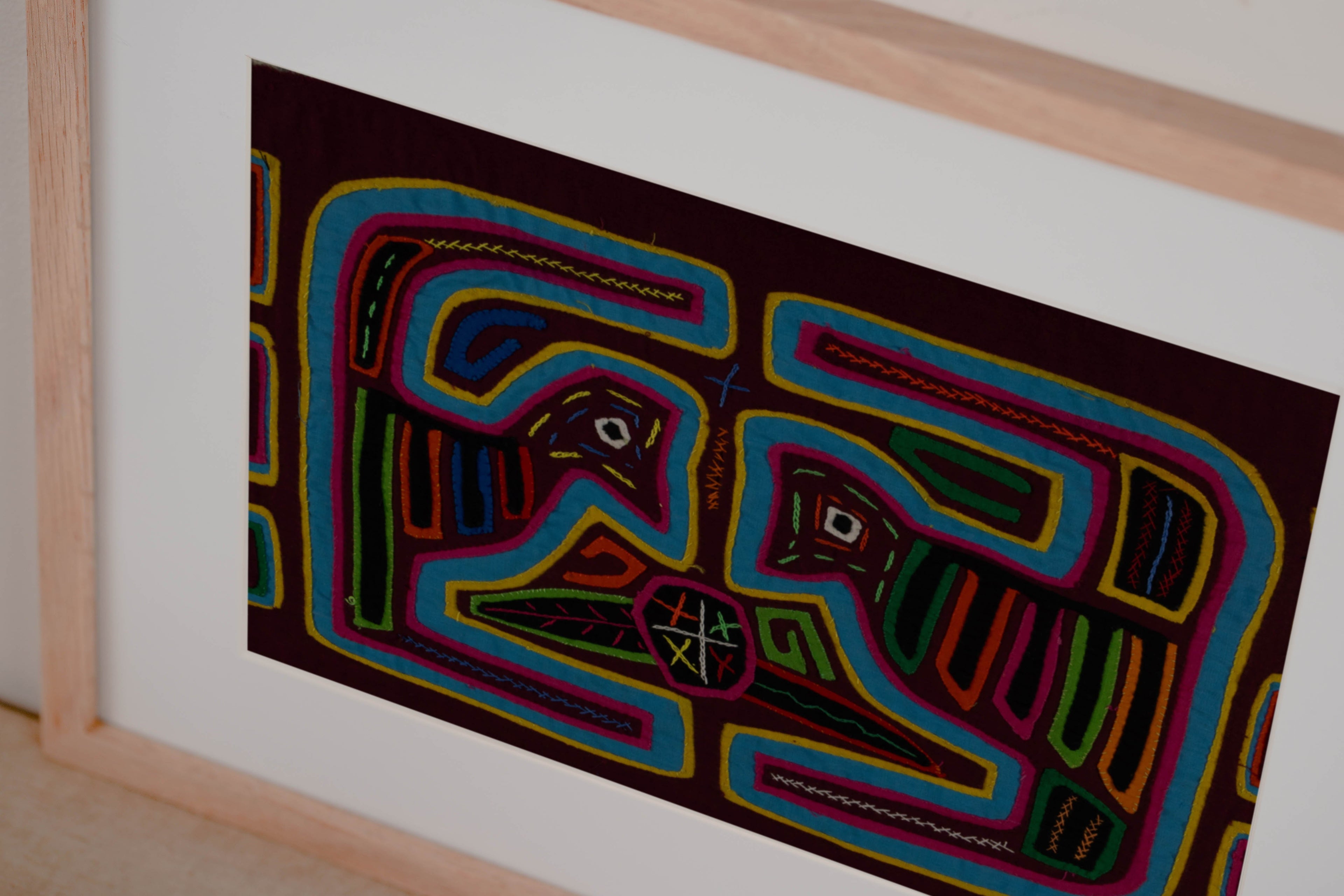 Maroon And Turquoise Optical Illusion Mola