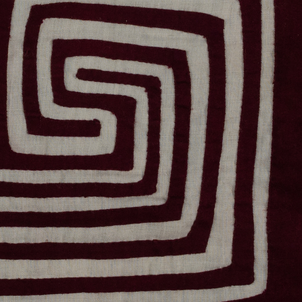 Traditional Burgundy And White Smiley Face Flower Mola