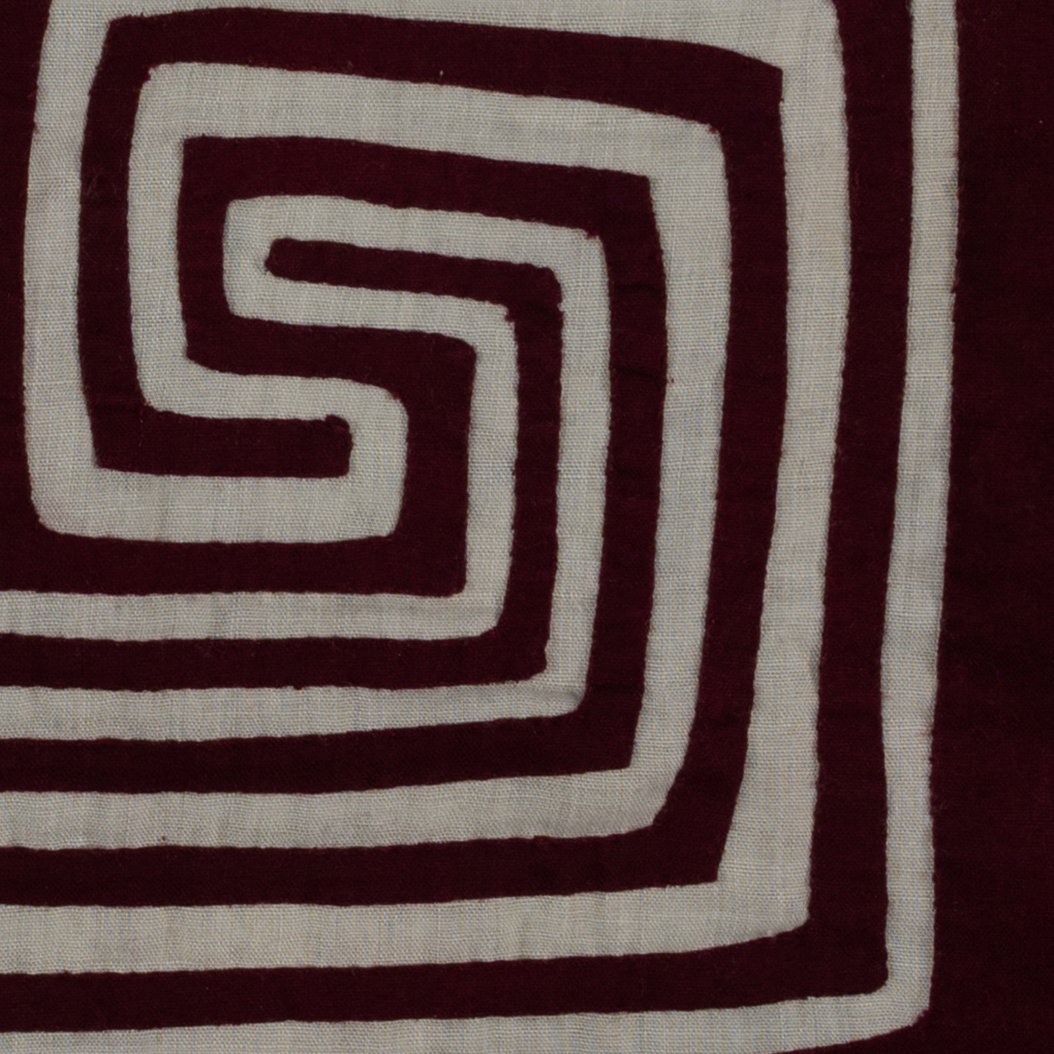 Traditional Burgundy And White Smiley Face Flower Mola