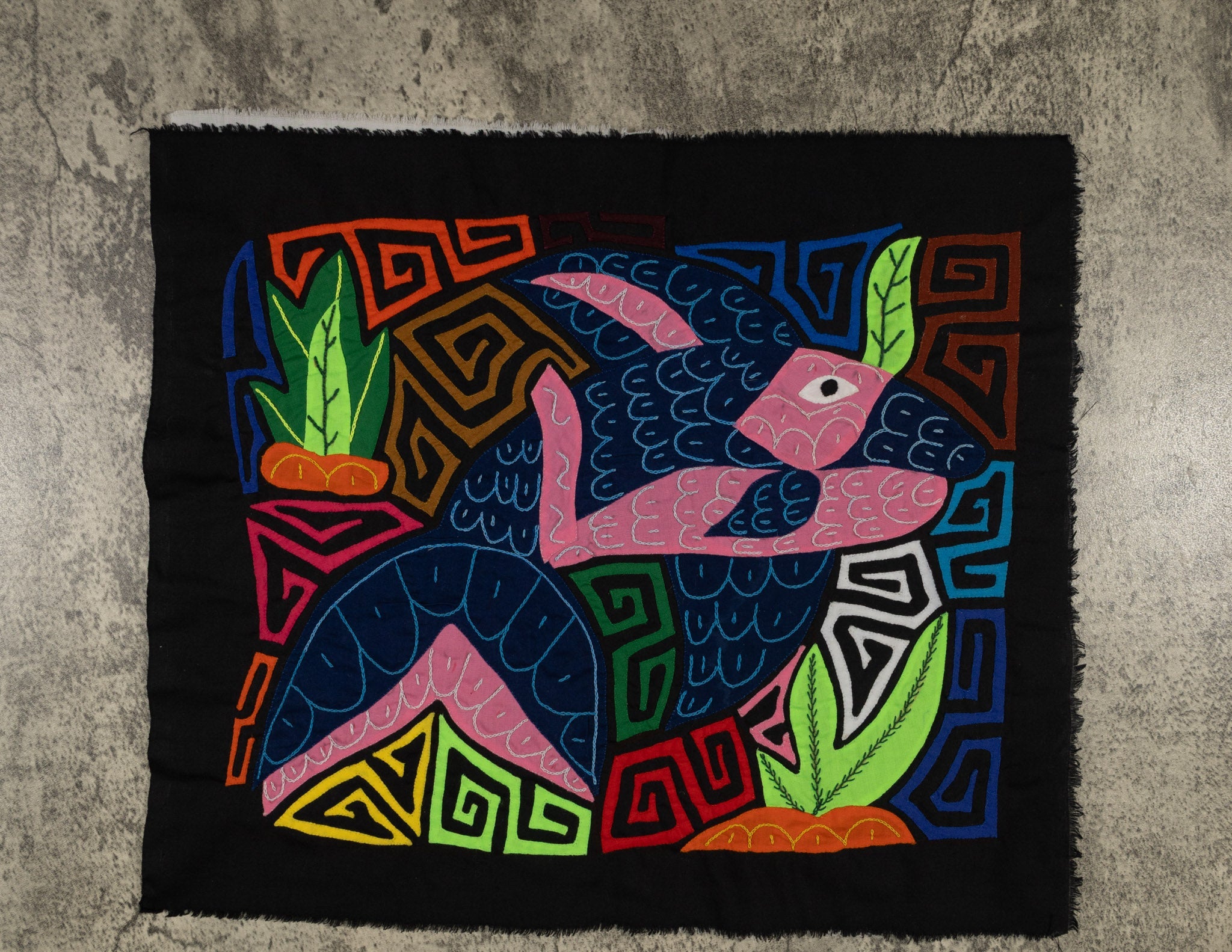 Fantasy Pink And Blue Dolphin Mola