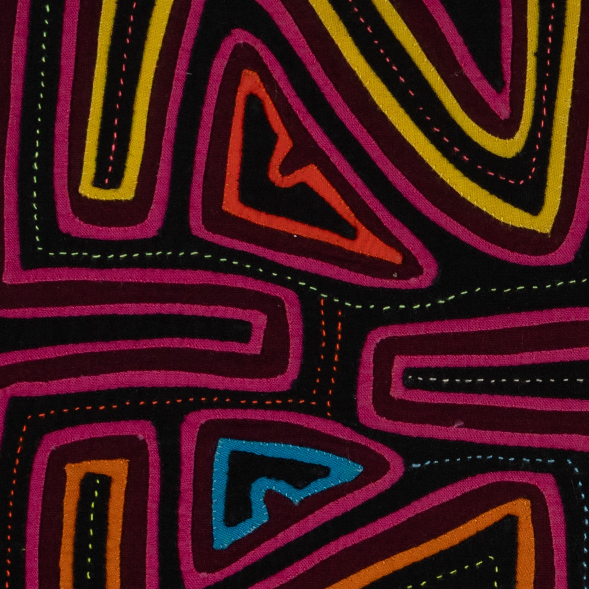 Traditional Rose Pink Yellow And Black Z Mola