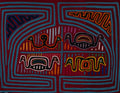 Traditional Burgundy And Blue Two-Head Worm Mola