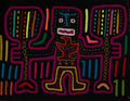 Classic Black And Purple Cayuco Paddle Man Mola
