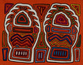 Traditional Orange And White Blazing Basket Mola