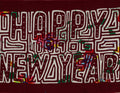 Vintage Red And White Happy New Year Mola