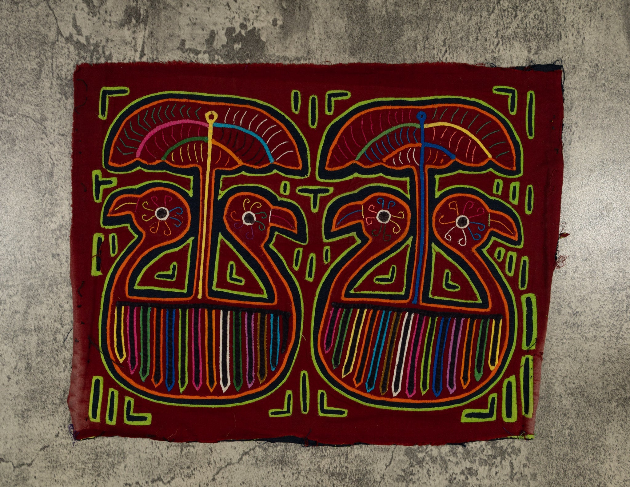 Traditional Multi-Color Duck Under Mushroom Mola