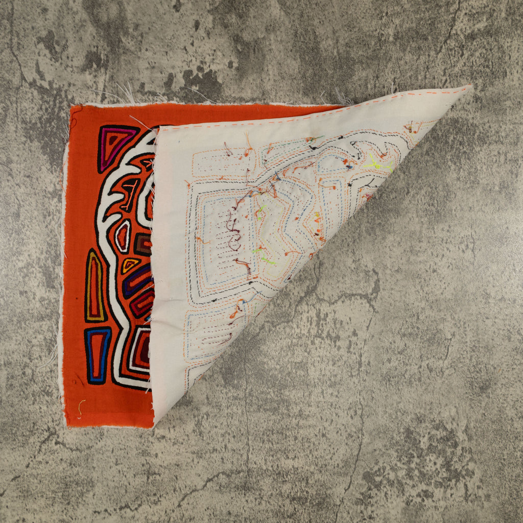 Traditional Orange And White Blazing Basket Mola