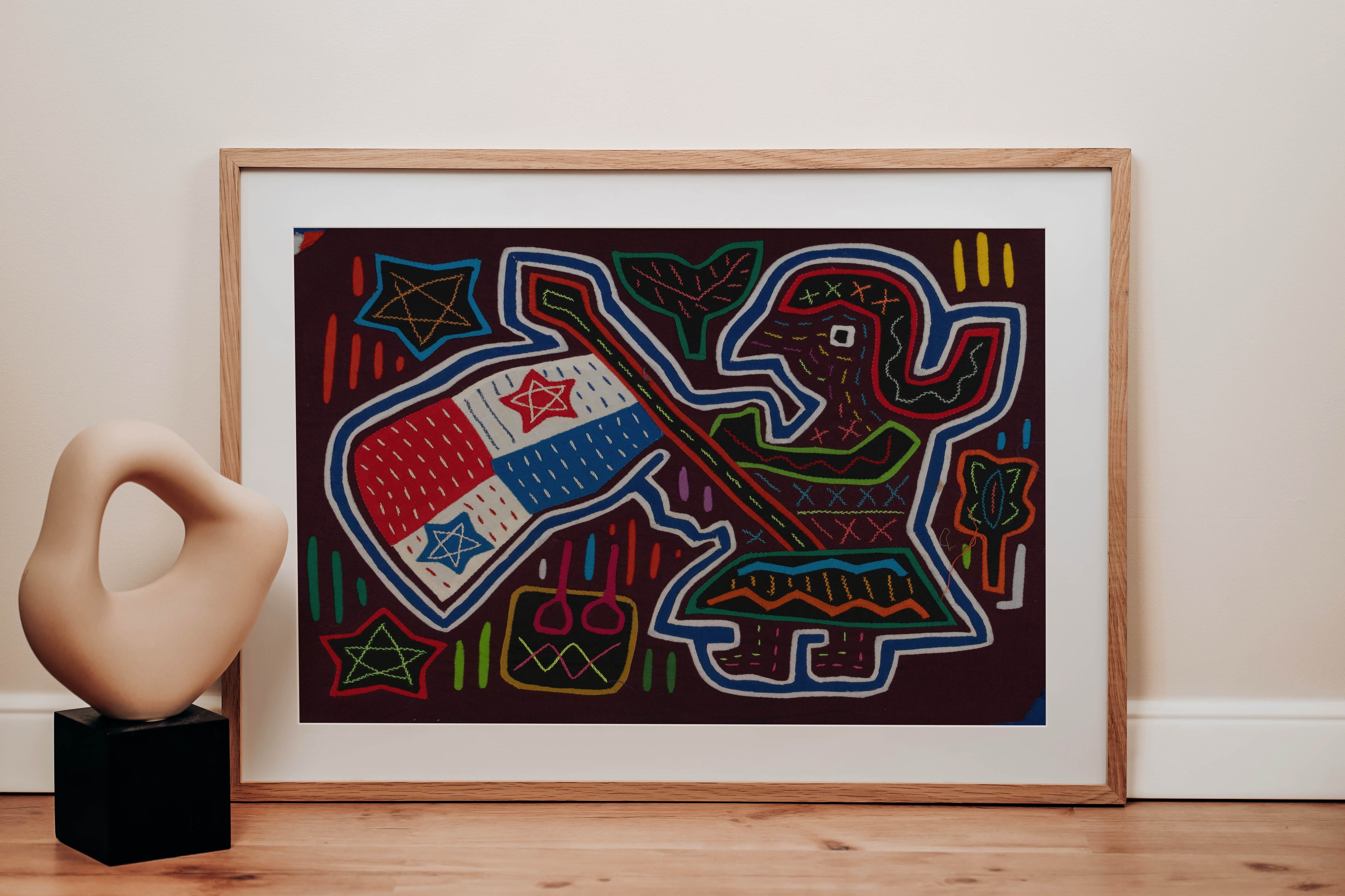 Traditional Patriotic Panama Flag Mola