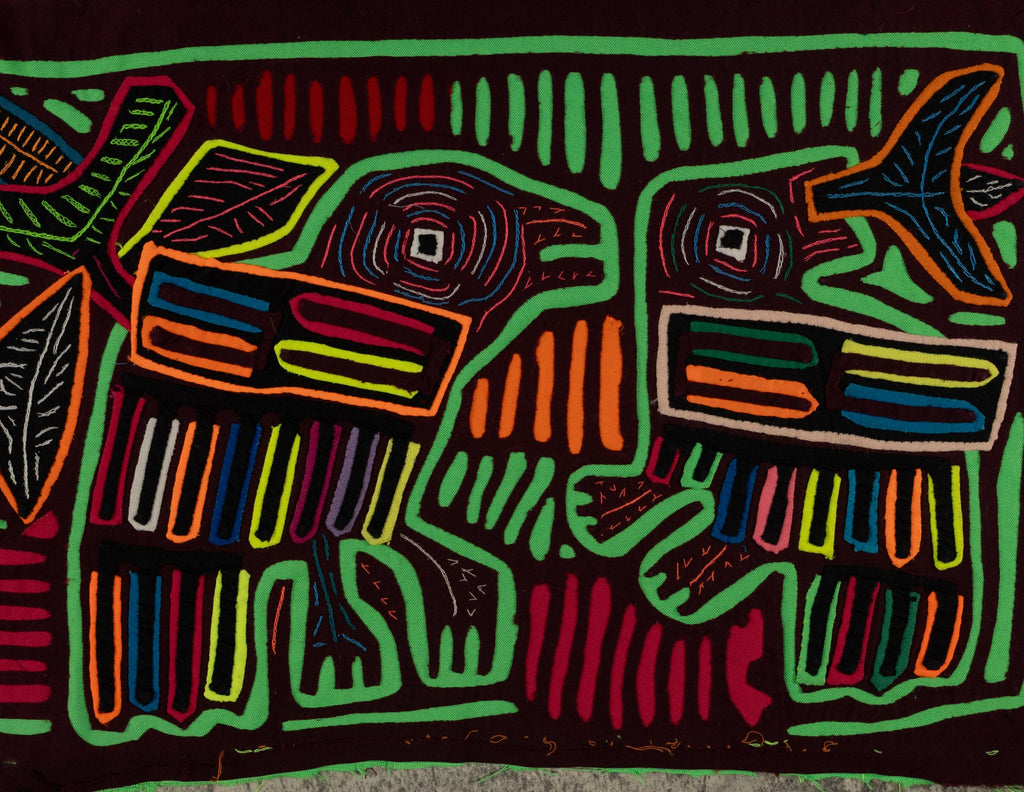 Burgundy And Green Mother And Son Mola