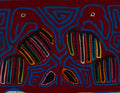Traditional Burgundy And Blue Aw Shucks Bird Mola