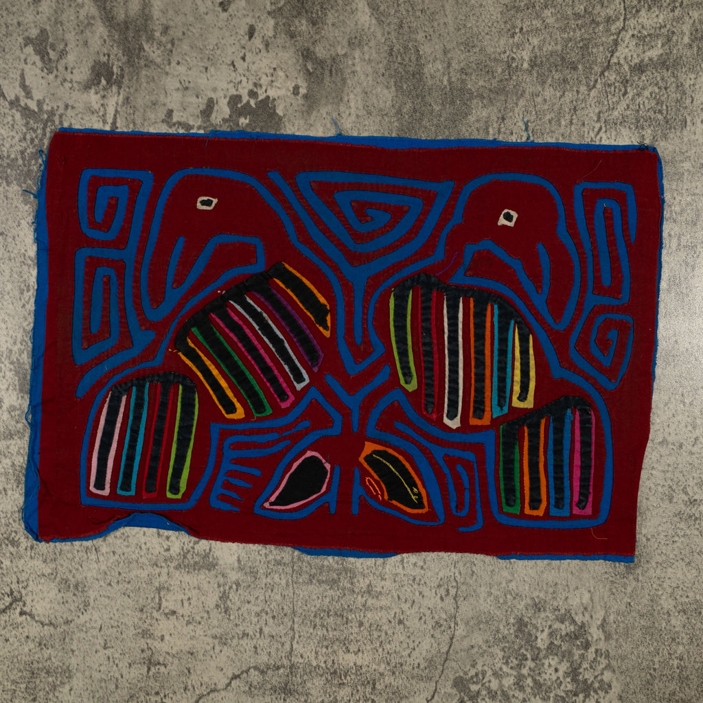 Traditional Burgundy And Blue Aw Shucks Bird Mola