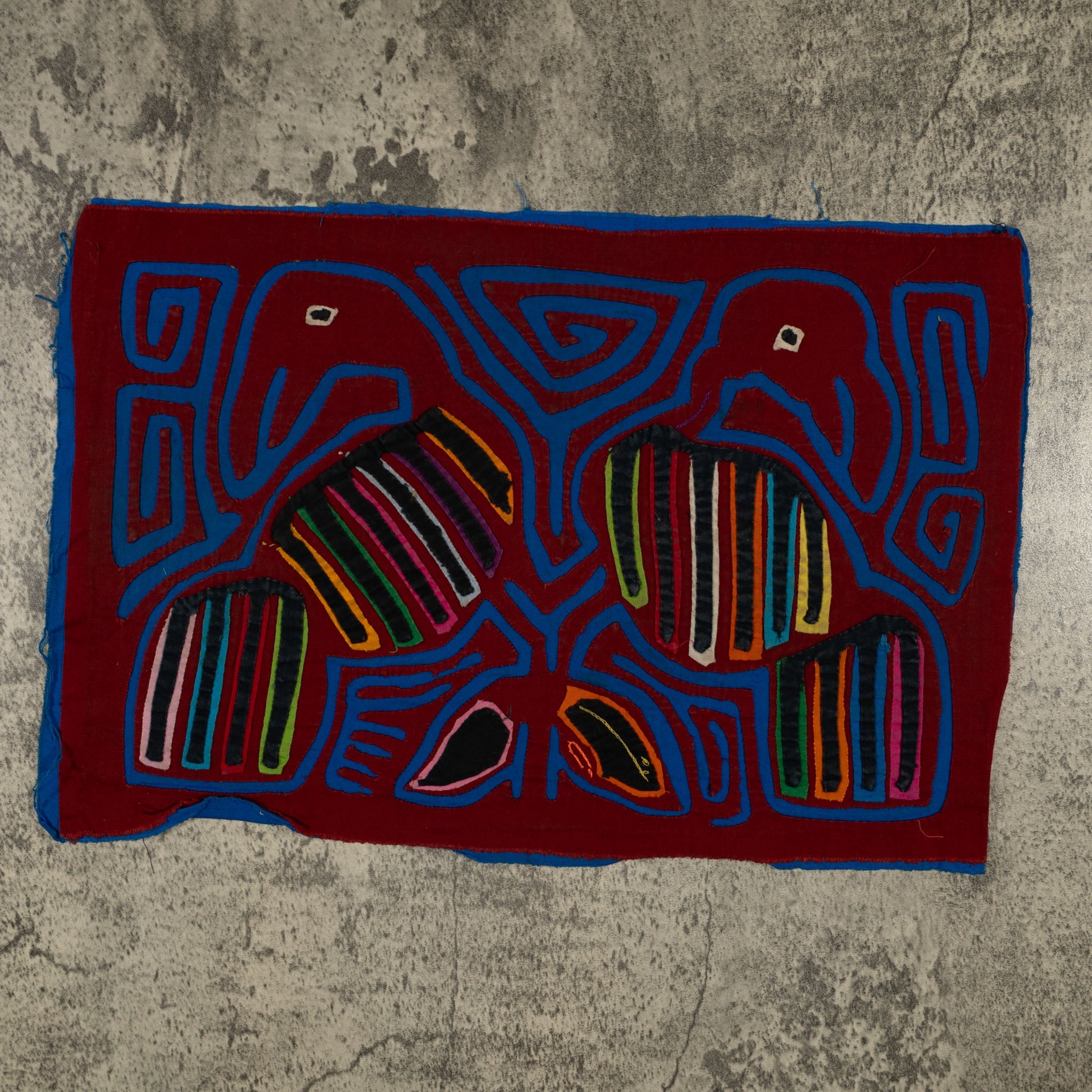 Traditional Burgundy And Blue Aw Shucks Bird Mola