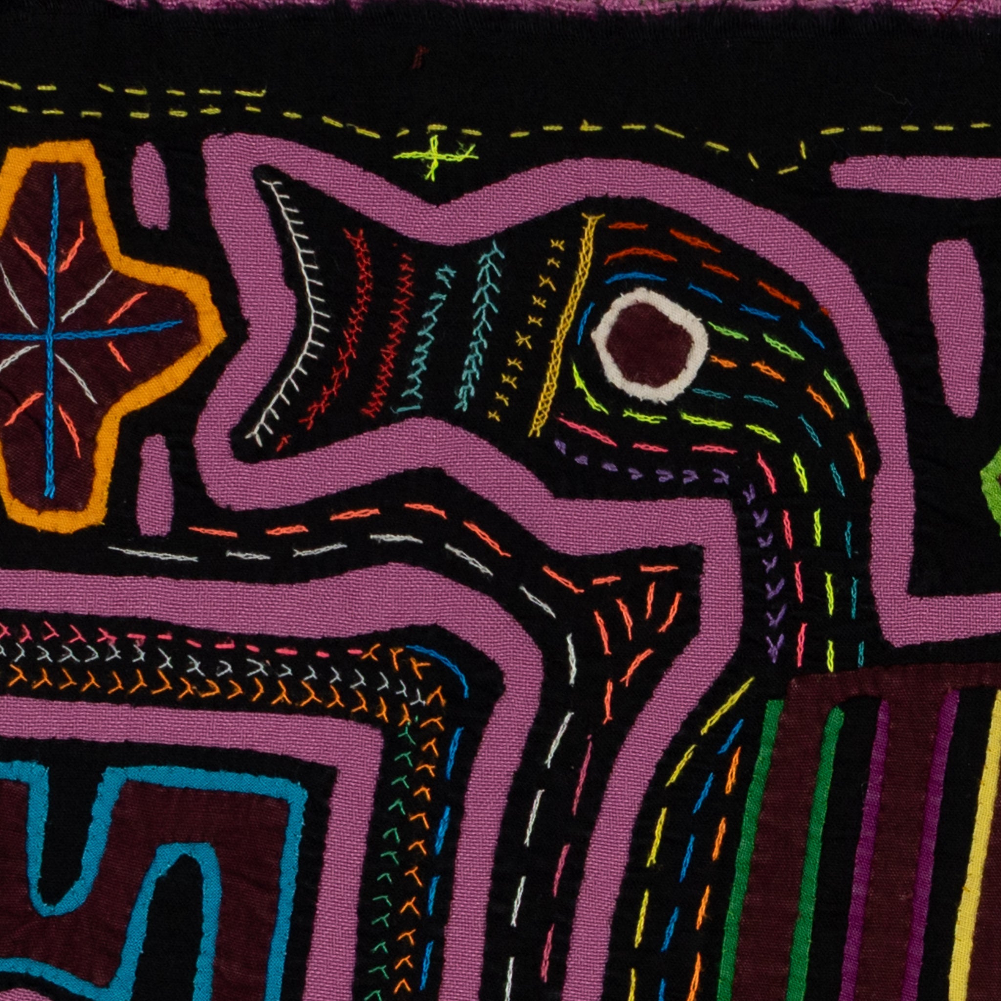 Traditional Purple And Black Song Bird Mola