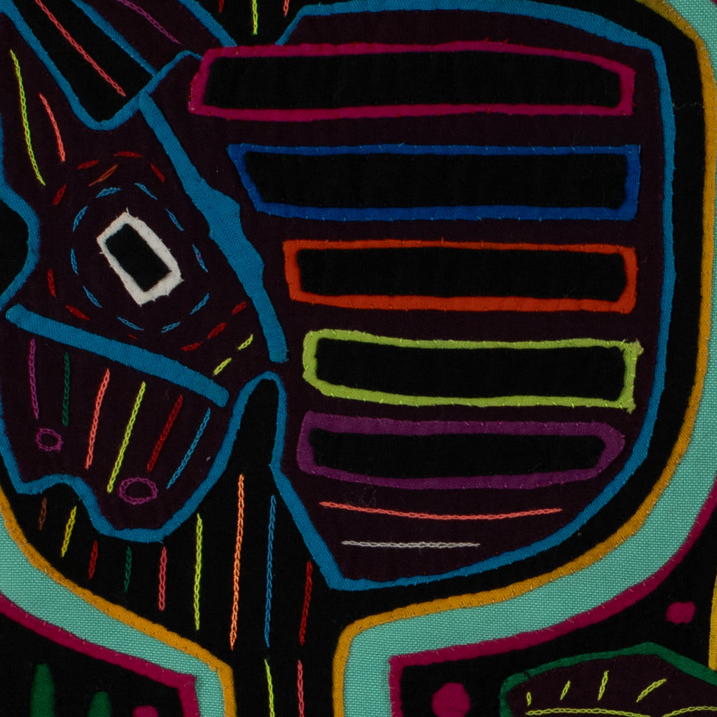 Multi-Color Puppy Dog In A Maraca Mola