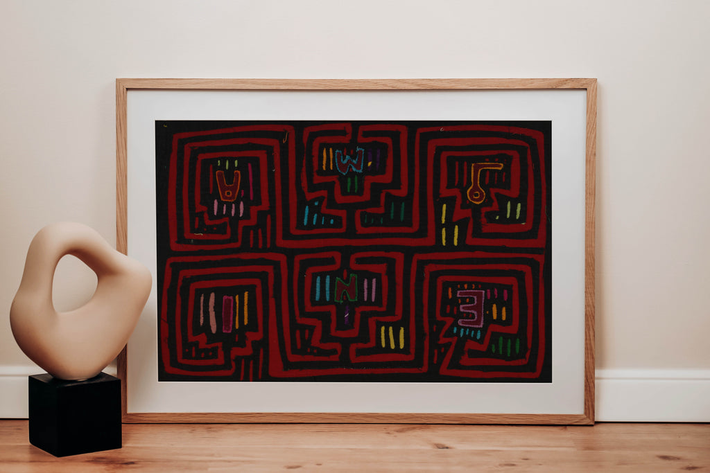 Traditional Black And Red Classic Design Mola