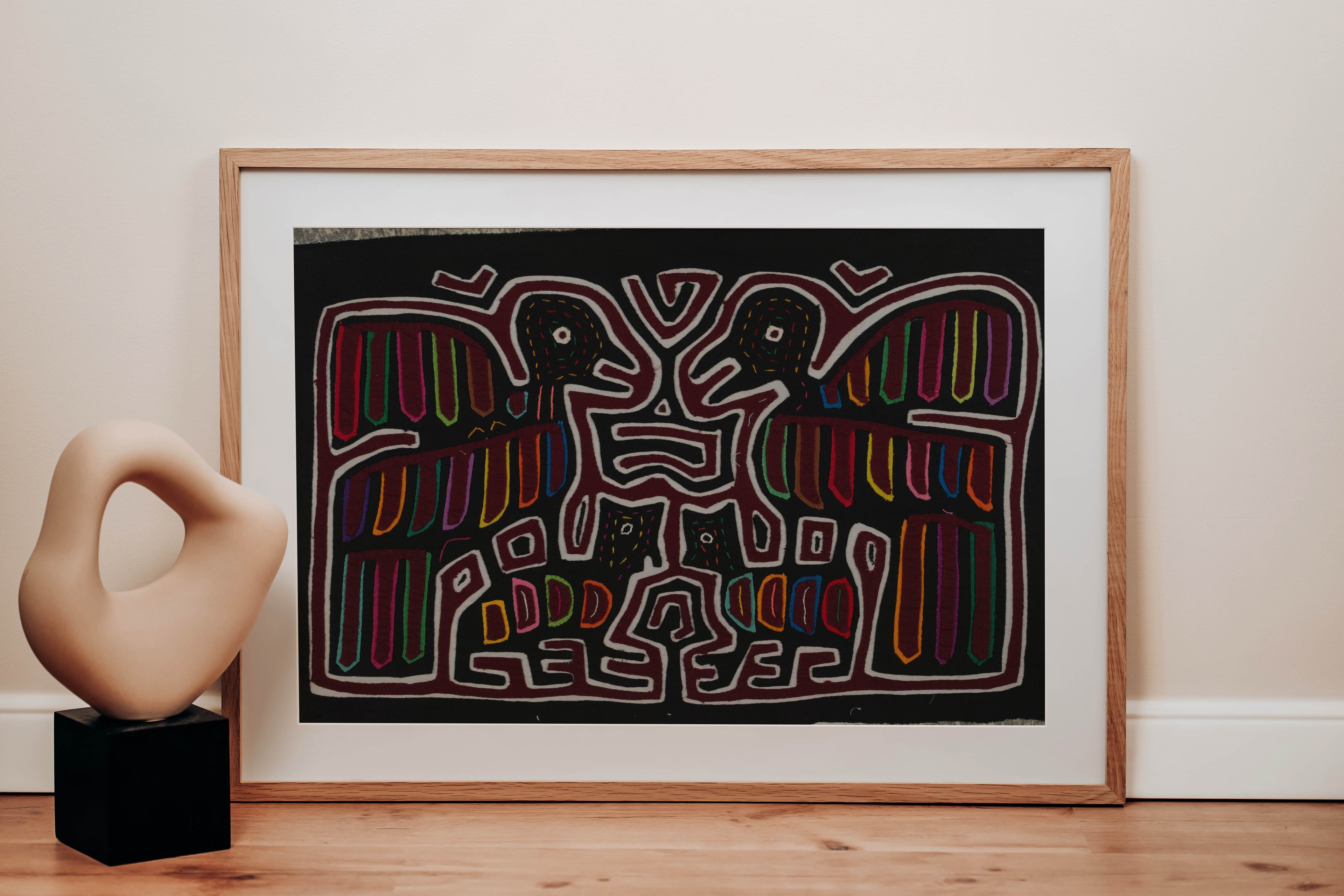 Traditional Red White and Black Family Affair Mola