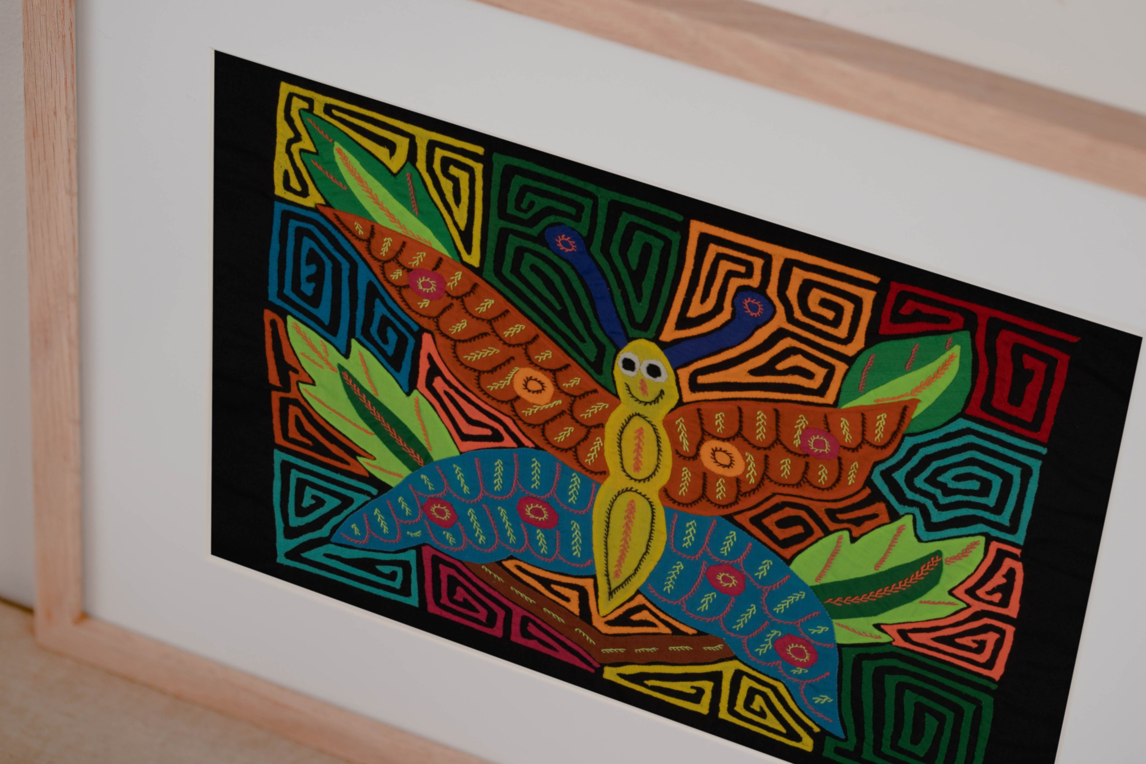 Fantasy Orange Blue And Yellow Jungle Butterfly Mola