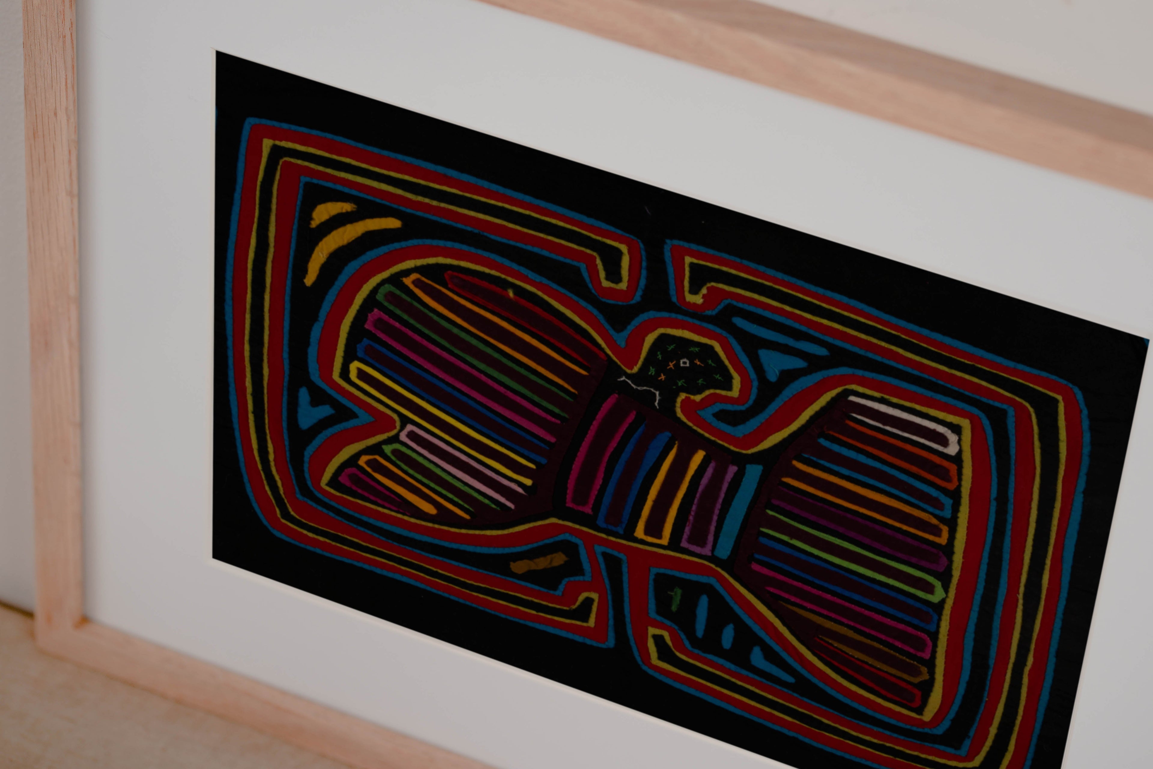 Classic Black Red And Blue Winged Warrior Mola