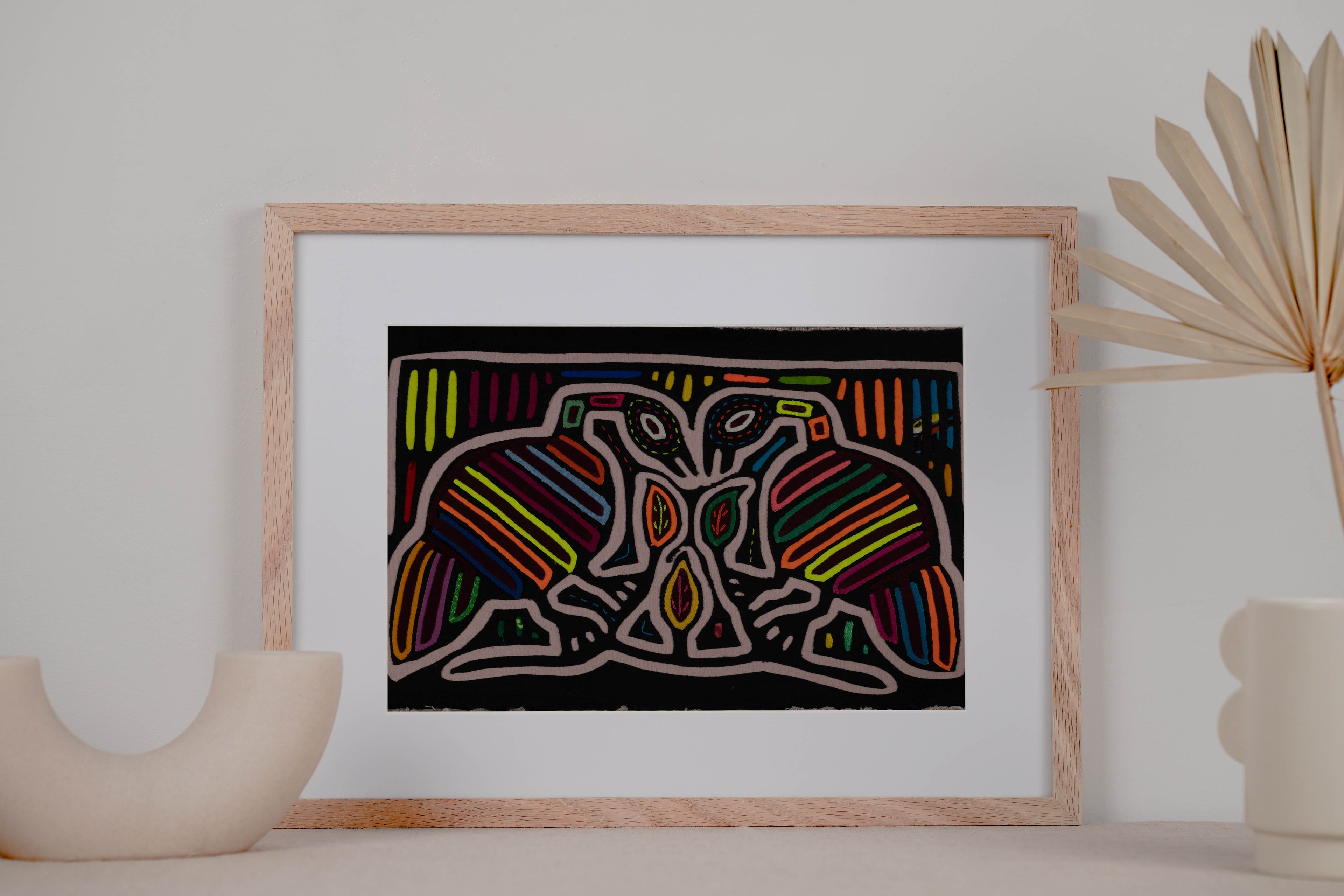 Traditional Black And White Rainbow Lovebird Mola