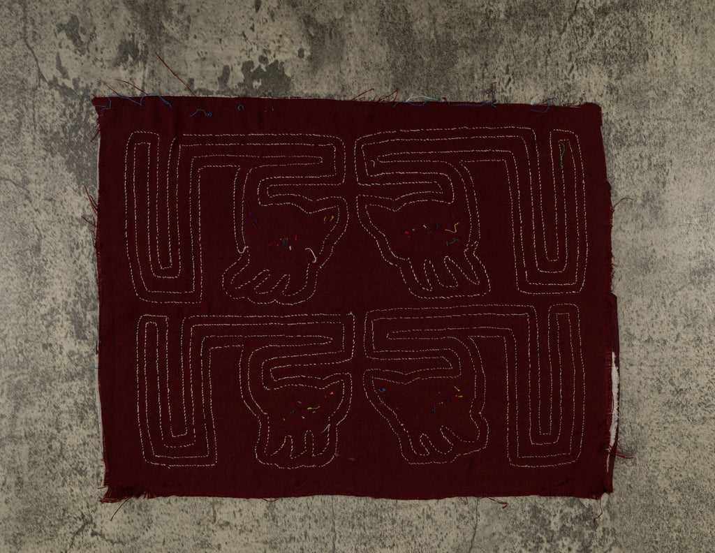 Burgundy And White Bird Head Mola