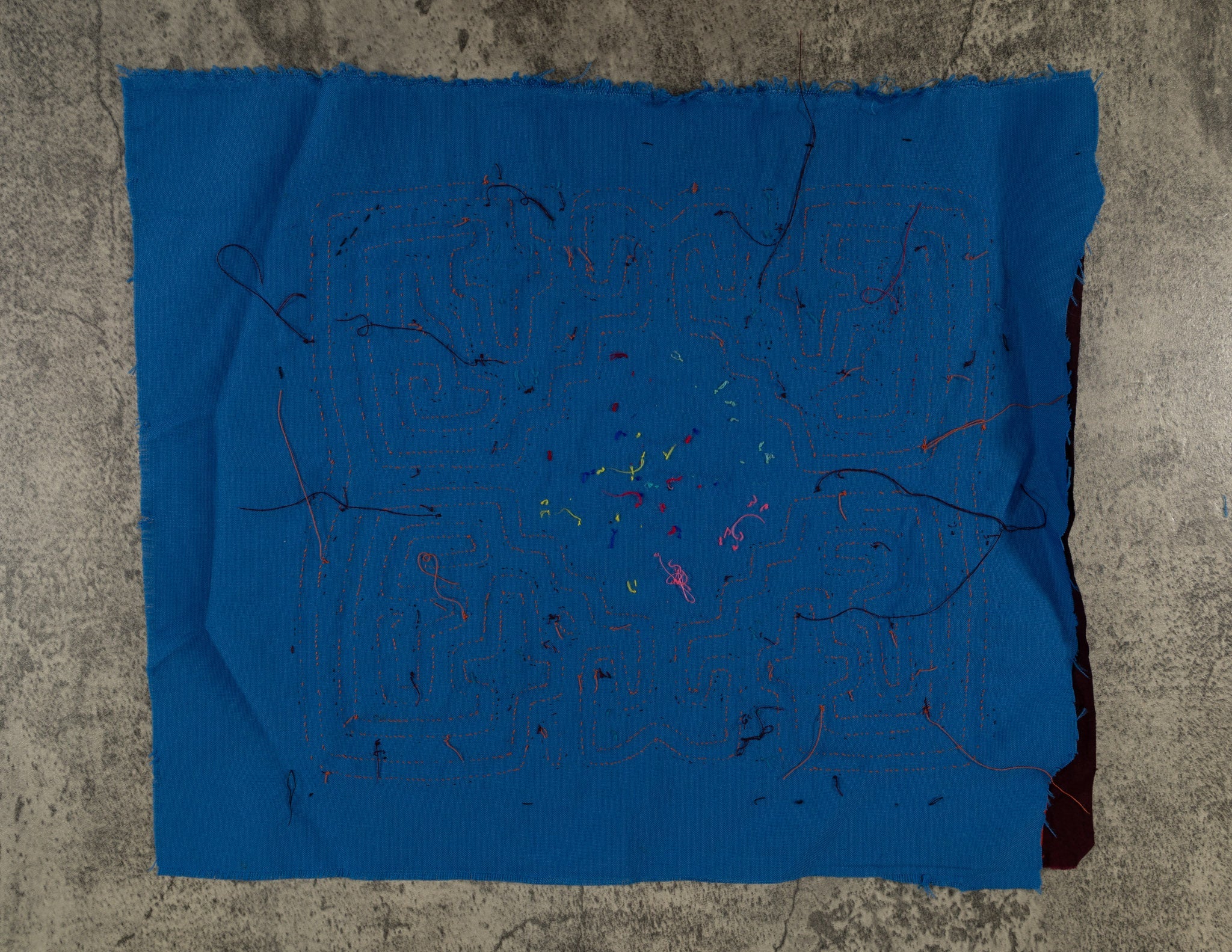 Maroon And Blue Floral Flower Mola