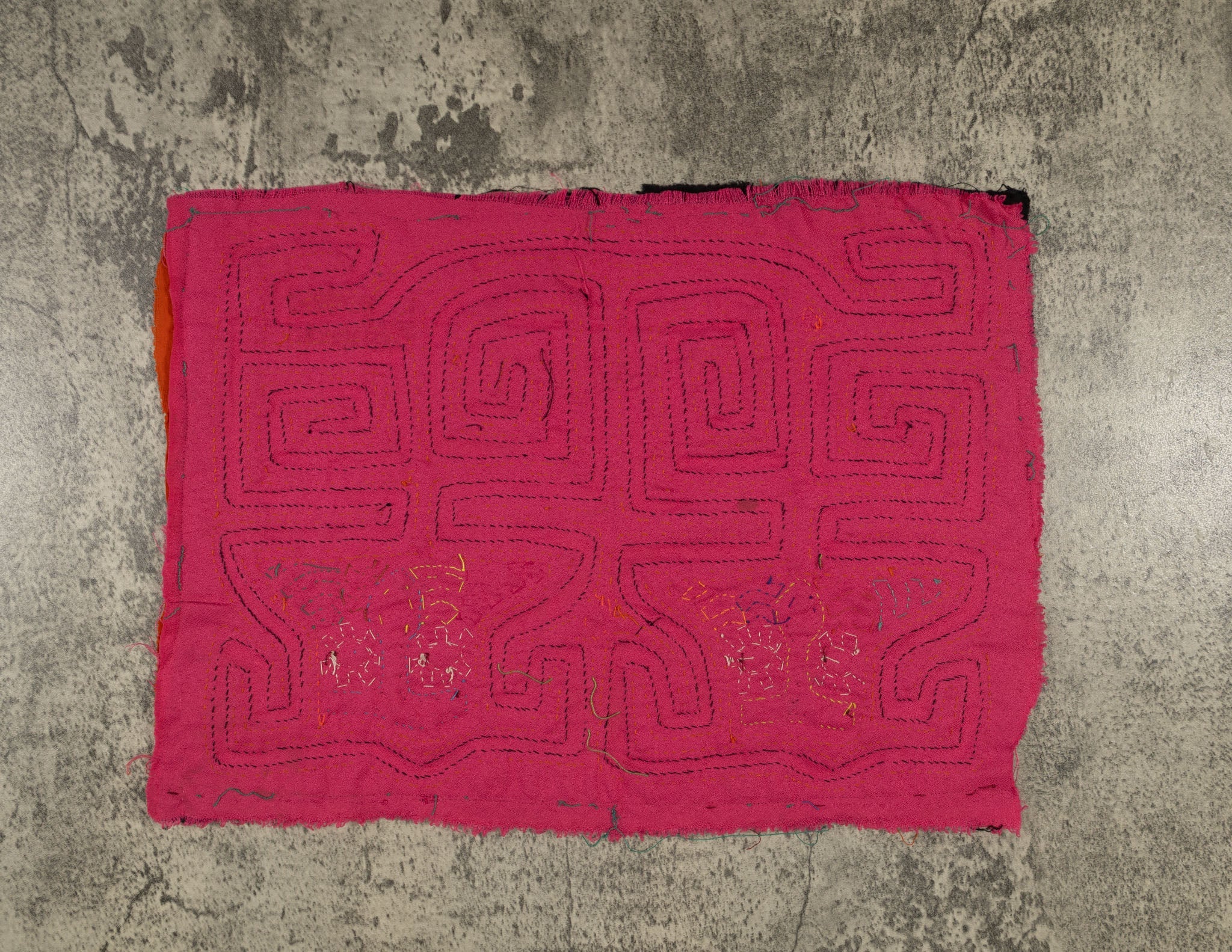 Traditional Orange And Pink Big Cheek Mola