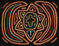 Traditional Black Orange And White Sun And Moon Mola