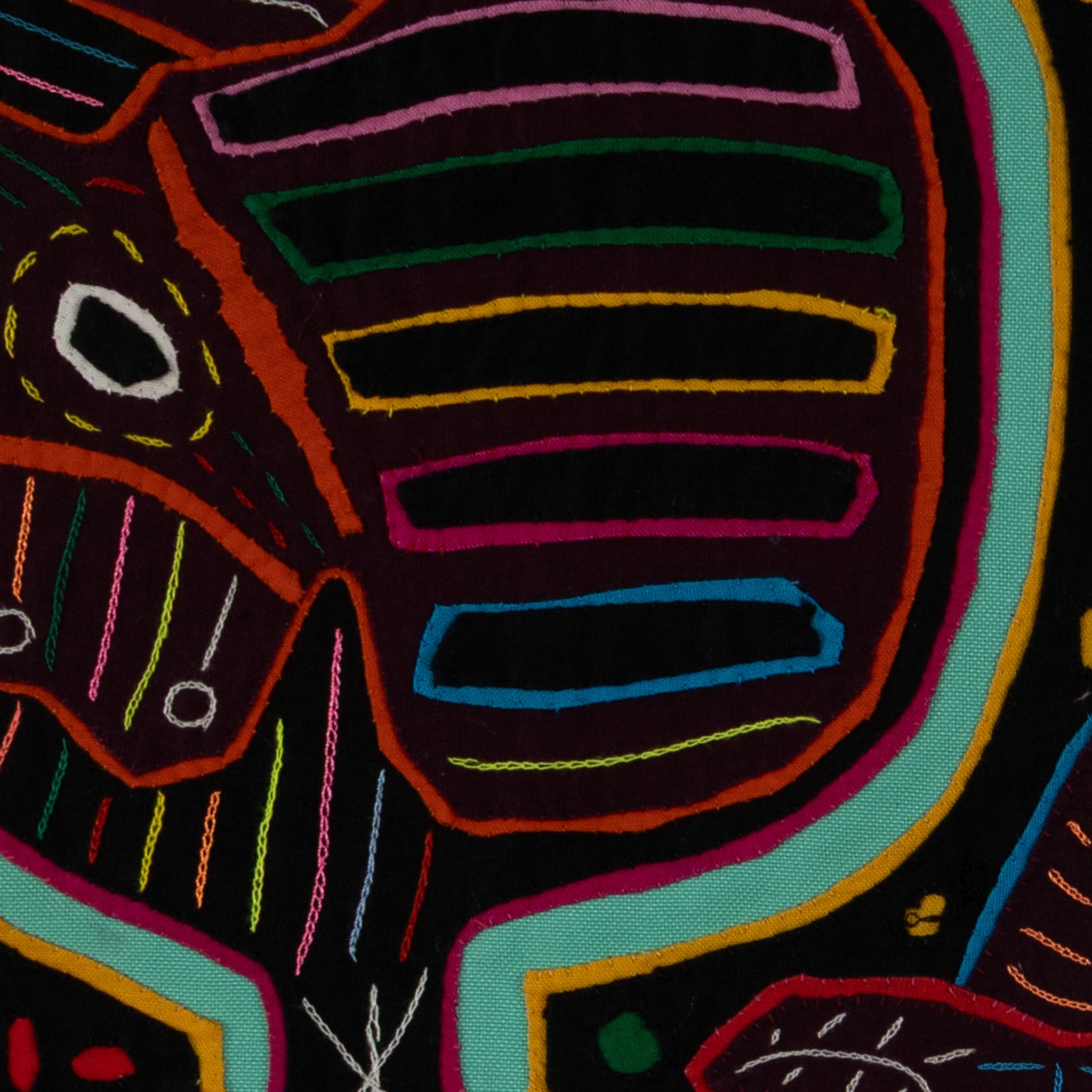 Multi-Color Puppy Dog In A Maraca Mola