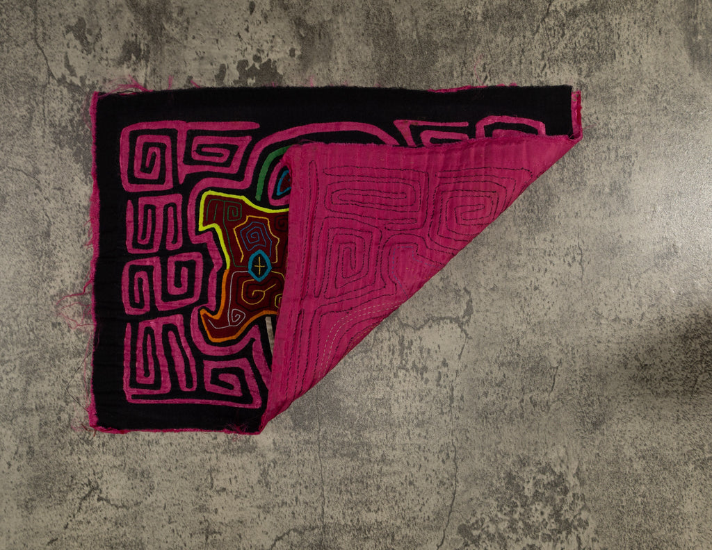 Traditional Hot Pink Floral Flower Mola