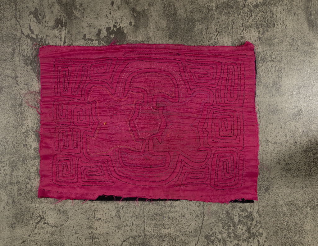 Traditional Hot Pink Floral Flower Mola