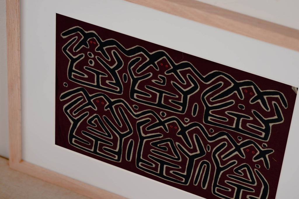 Burgundy White And Black Conga Dance Mola